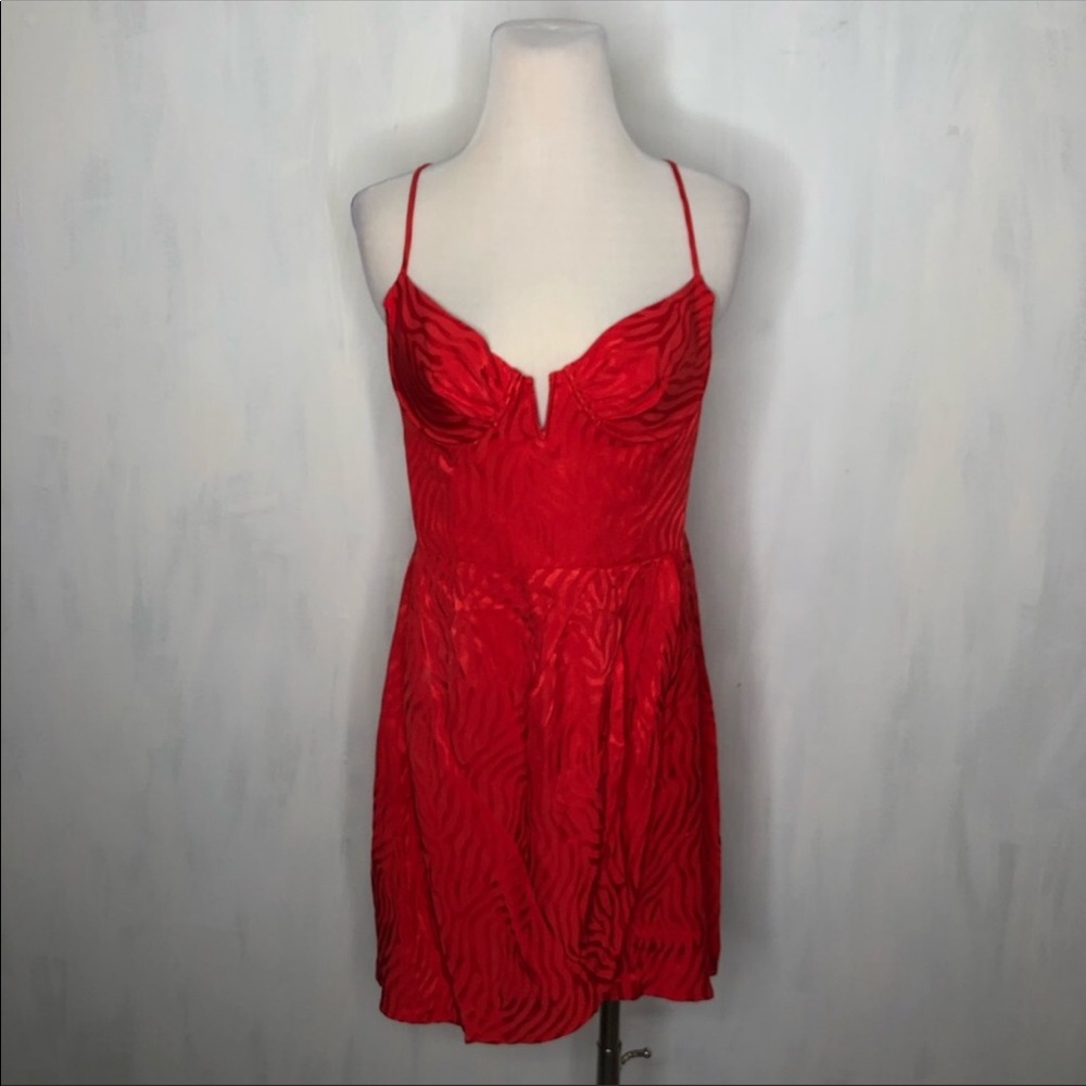 Sun Becomes Her Wildflower Wrap Red Bustier Dress - Picture 2 of 7